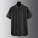 Vertical striped short-sleeved shirt