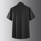 Vertical striped short-sleeved shirt