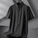 Vertical striped short-sleeved shirt