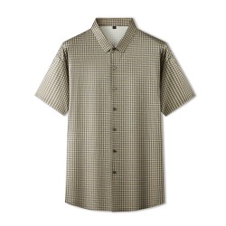Plaid check short-sleeved shirt
