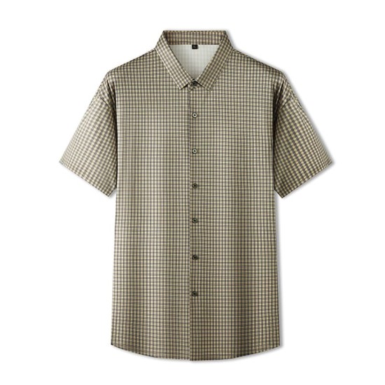 Plaid check short-sleeved shirt Plaid check short-sleeved shirt