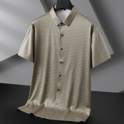 Plaid check short-sleeved shirt