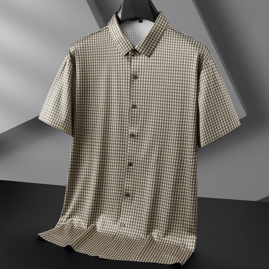 Plaid check short-sleeved shirt Plaid check short-sleeved shirt