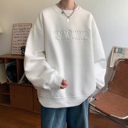 Lettering crew neck casual sweatshirt