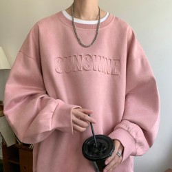 Lettering crew neck casual sweatshirt