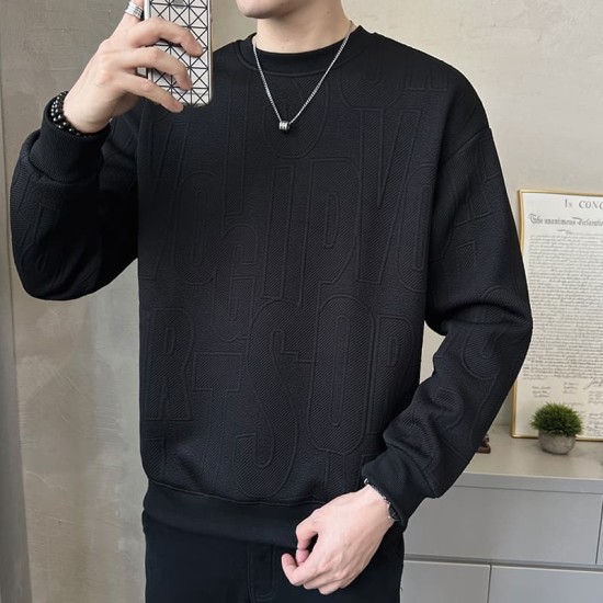 Round neck textured sweatshirt Round neck textured sweatshirt
