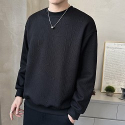 Round neck textured sweatshirt