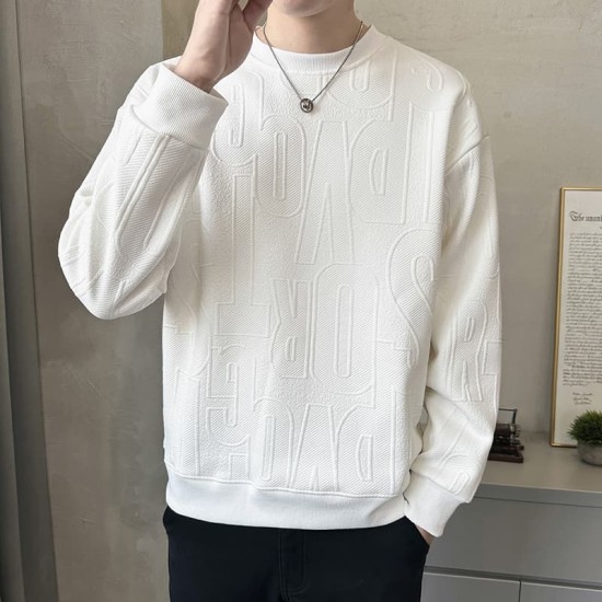 Round neck textured sweatshirt Round neck textured sweatshirt