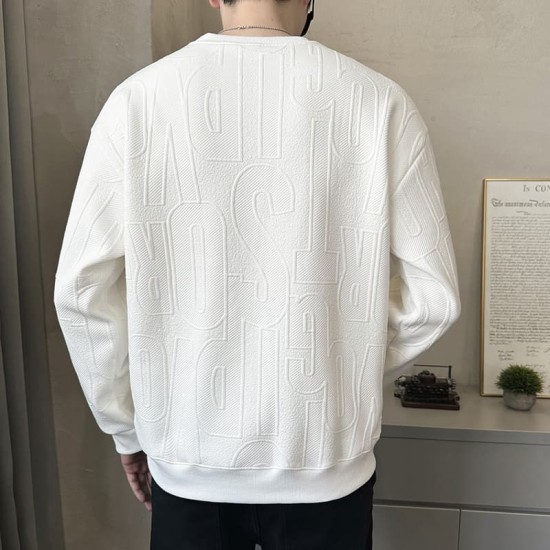 Round neck textured sweatshirt Round neck textured sweatshirt